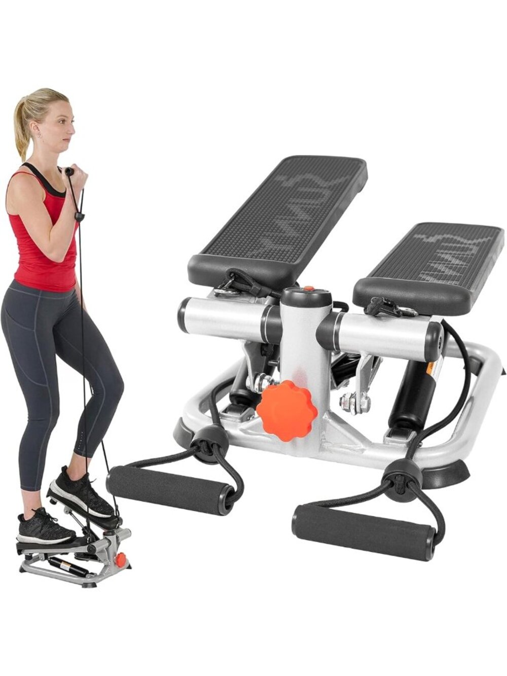 Compact Mini Stepper with Digital Monitor & Resistance Bands - Low-Impact Home